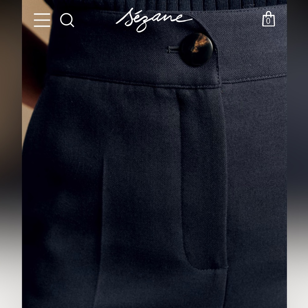 Sézane Damon Trousers in Navy - Picture 3 of 8